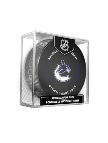 Vancouver Canucks Game Hockey Puck with Holder