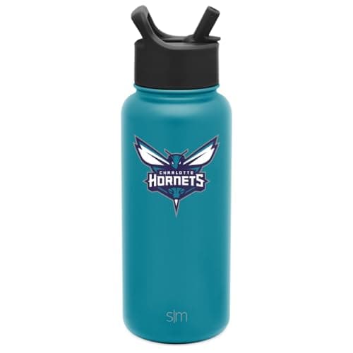 Charlotte Hornets Water Bottle with Straw Lid