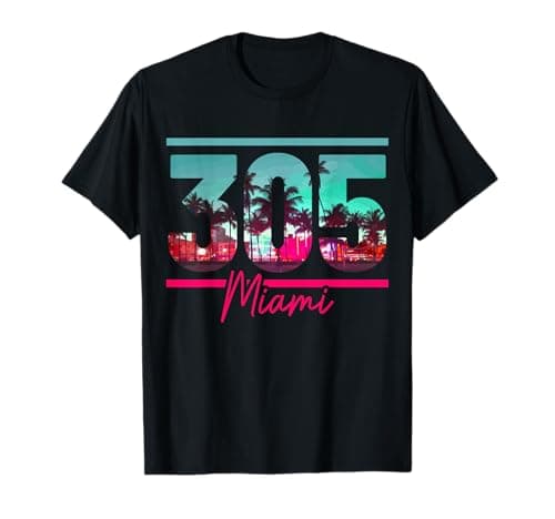 Miami 305 Area Code Retro T-Shirt