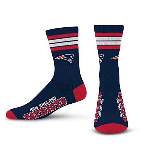 New England Patriots 4 Stripe Crew Socks