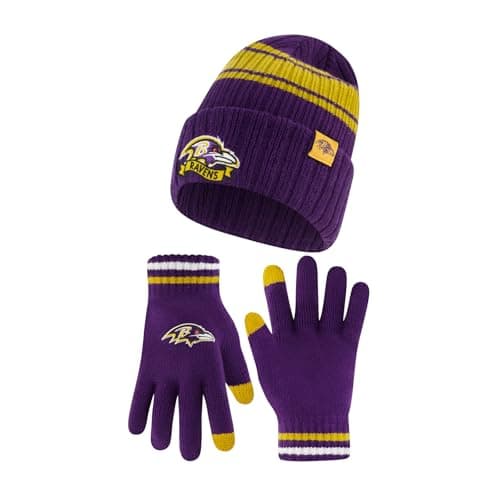 Baltimore Ravens Winter Beanie and Gloves Set