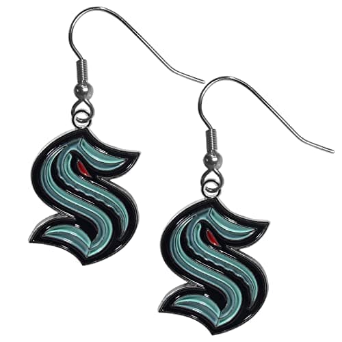 Seattle Kraken Chrome Dangle Earrings