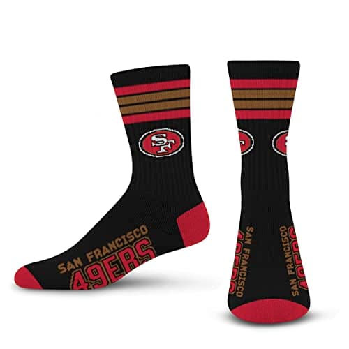 San Francisco 49ers 4 Stripe Crew Socks