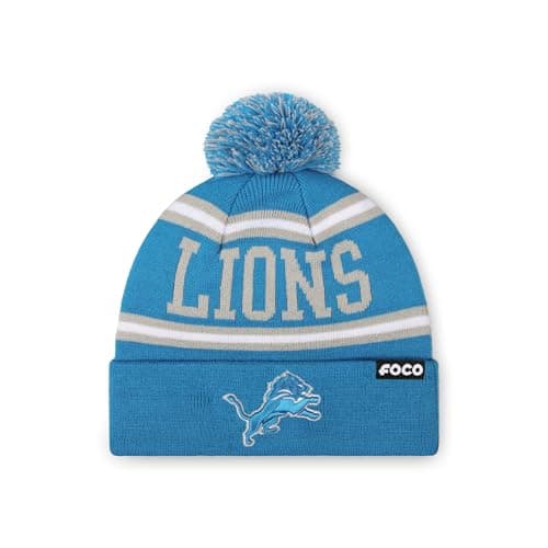 Detroit Lions Pom Beanie Hat