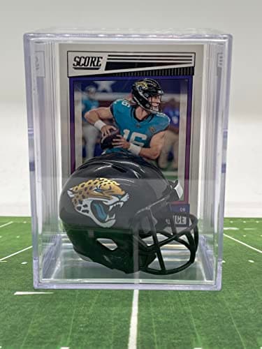 Jacksonville Jaguars Helmet Shadowbox with Trevor Lawrence Card