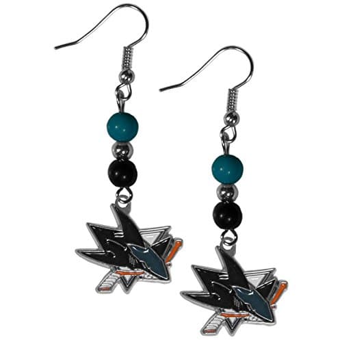 San Jose Sharks Bead Dangle Earrings