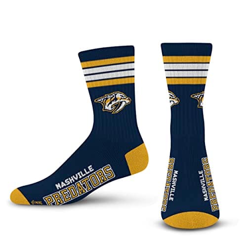 Nashville Predators 4 Stripe Crew Socks