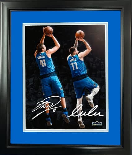 Luka Doncic and Dirk Nowitzki Framed Signature Photo