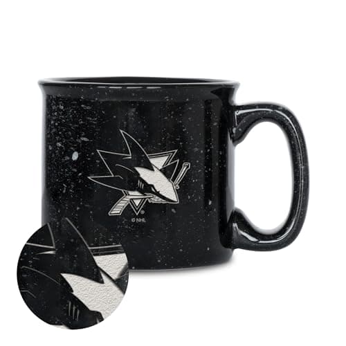 San Jose Sharks Black Speckle Campfire Mug