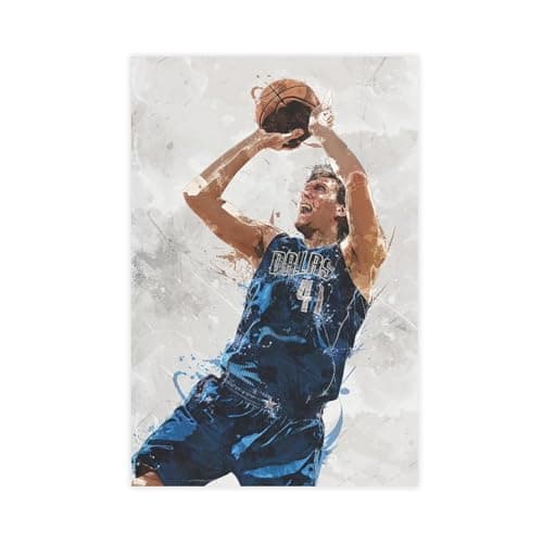 Dirk Nowitzki Basketball Canvas Poster