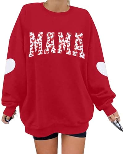 Mama Sweatshirt with Red Hearts