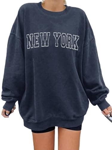 New York Letter Print Pullover