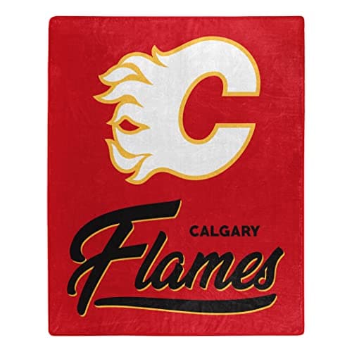 Calgary Flames Raschel Throw Blanket