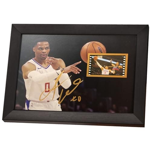 Signed Westbrook Basketball Poster with Film Display