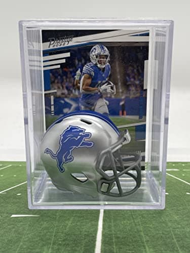 Detroit Lions Helmet Shadowbox with Amon-Ra St. Brown Card