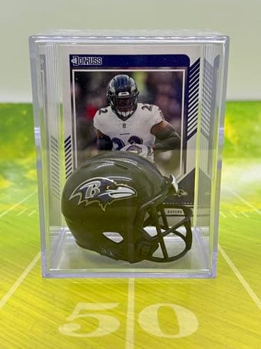 Baltimore Ravens Helmet Shadowbox with Derrick Henry Card