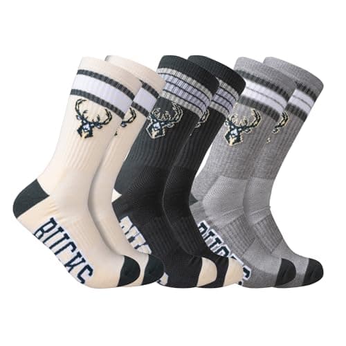 Milwaukee Bucks Crew Socks 3-Pack