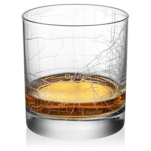 Cleveland City Map Whiskey Glass