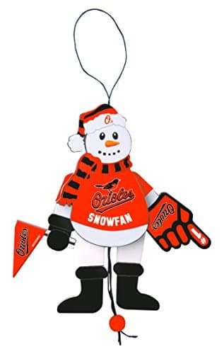 Baltimore Orioles Snowman Ornament