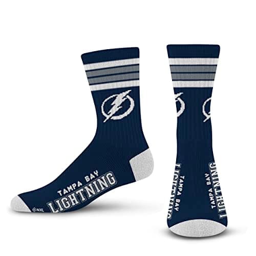 Tampa Bay Lightning 4 Stripe Crew Socks