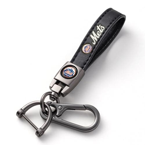 New York Mets Leather Car Keychain