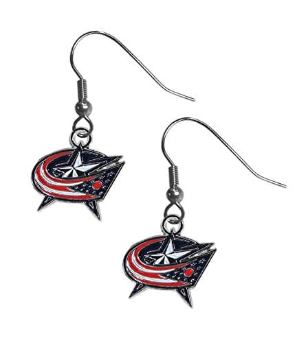 Columbus Blue Jackets Chrome Dangle Earrings