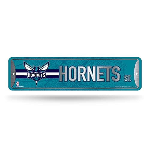 Charlotte Hornets Metal Street Sign