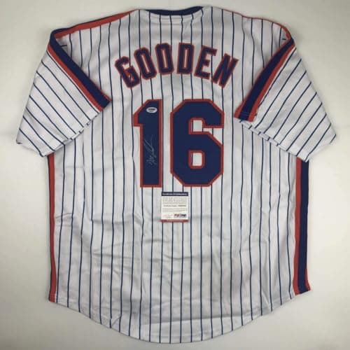 Dwight Gooden Signed Pinstripe Jersey