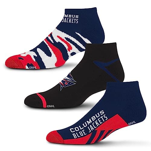 Columbus Blue Jackets Camo Ankle Socks, 3-Pack