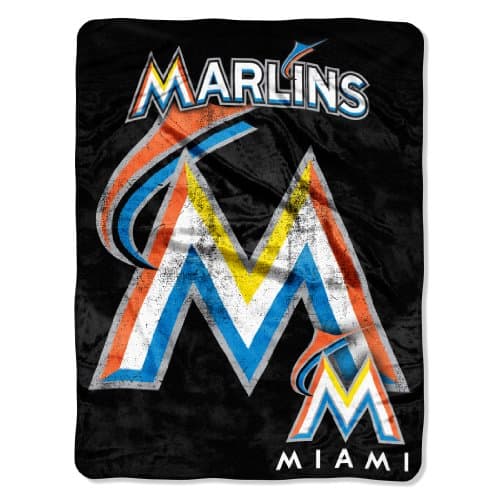 Miami Marlins Micro Raschel Throw Blanket