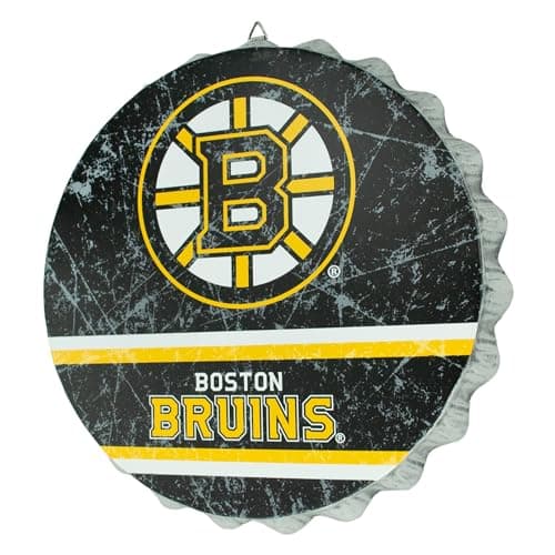 Boston Bruins Jumbo Metal Bottle Cap Wall Sign