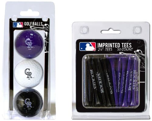 Colorado Rockies Golf Balls and Tees Set