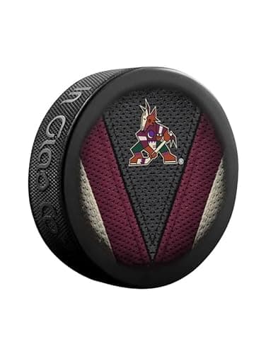 Arizona Coyotes Stitch Design Hockey Puck