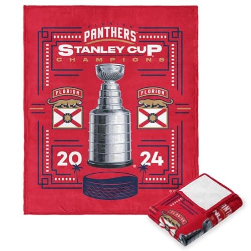 Florida Panthers 2024 Stanley Cup Champions Silk Throw Blanket