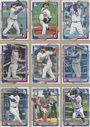 Dodgers 2024 Bowman Nine-Card Team Set