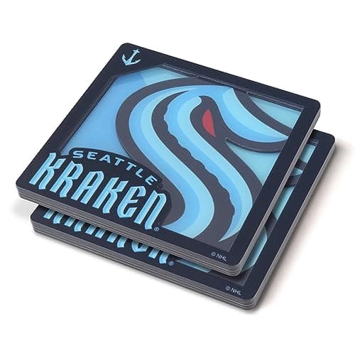 Seattle Kraken 3D Logo Coasters