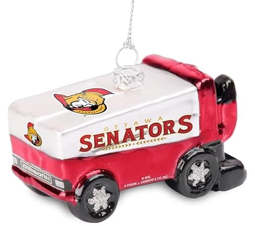 Ottawa Senators Glass Zamboni Ornament