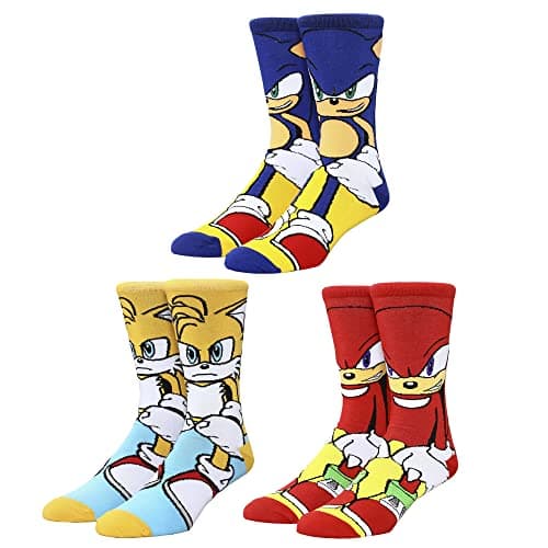 Sonic character crew socks for adults