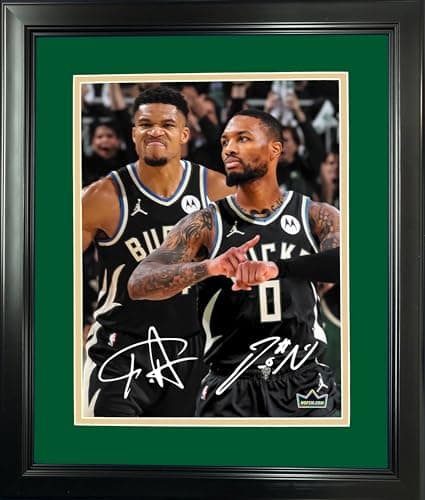 Giannis Antetokounmpo & Damian Lillard Signed Photo