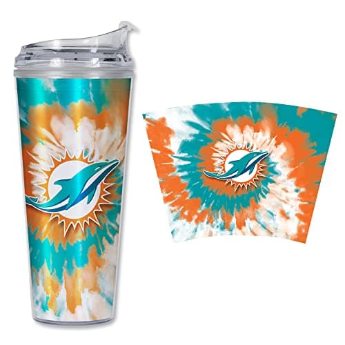 Miami Dolphins Tie Dye Acrylic Tumbler