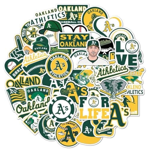 Oakland Baseball Sticker Pack, 50 Pieces