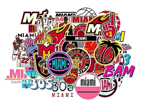 Miami Heat Vinyl Sticker Set, 45 Pieces