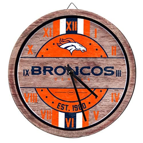 Denver Broncos Barrel Wall Clock