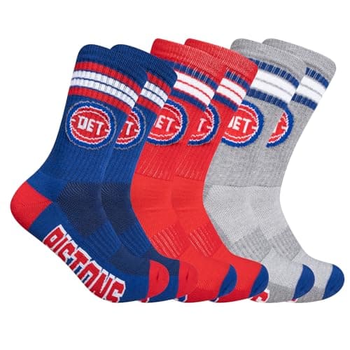 Detroit Pistons Crew Socks - 3 Pack