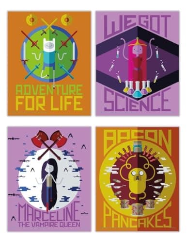 Finn, Jake, Marceline and Princess Bubblegum Wall Art Set