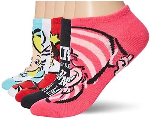 Disney Alice in Wonderland 5-Pack No-Show Socks