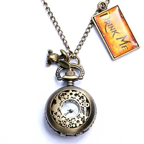 Drink Me Pocket Watch Necklace