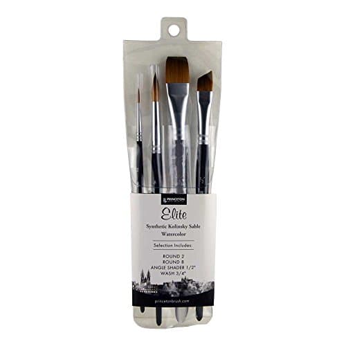 Princeton Aqua Elite watercolor brushes, 4-piece set