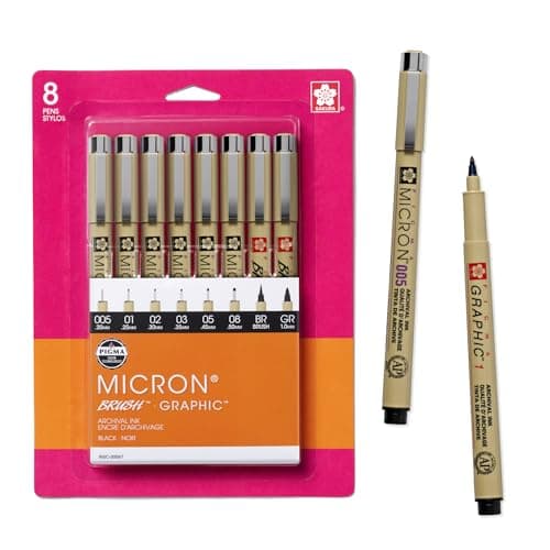 Sakura Pigma Micron black pens, 8-pack