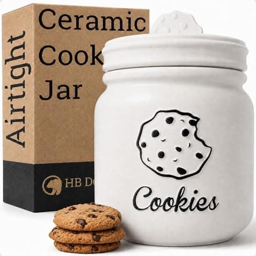 Ceramic cookie jar with airtight lid